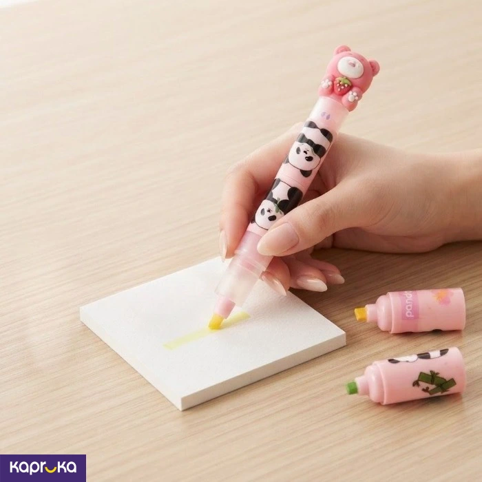 Cute Stackable Panda And Bear 3 In 1 Highlighter Pen