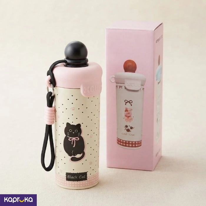 Adorable Black Cat Insulated Cool And Hot Water Bottle