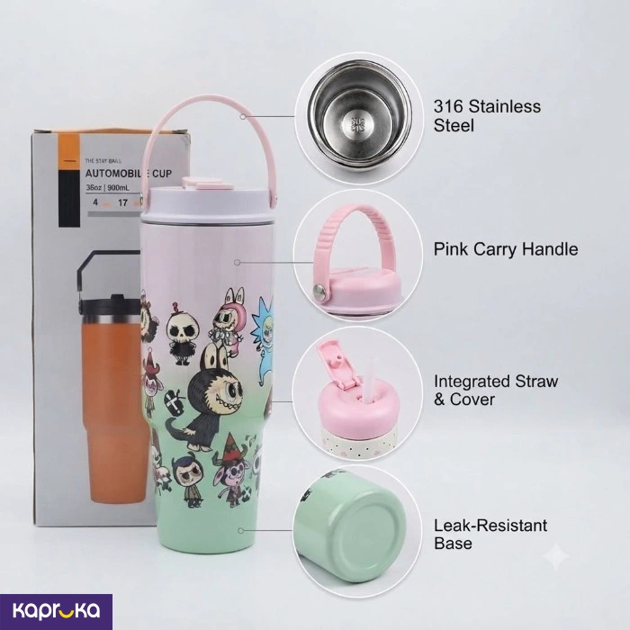 Quirky Characters Stainless Steel Tumbler Water Bottle