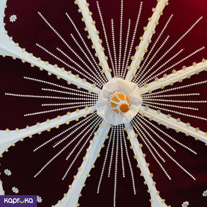 White Pearls And Meroon Color Decorative Muthu Kudaya