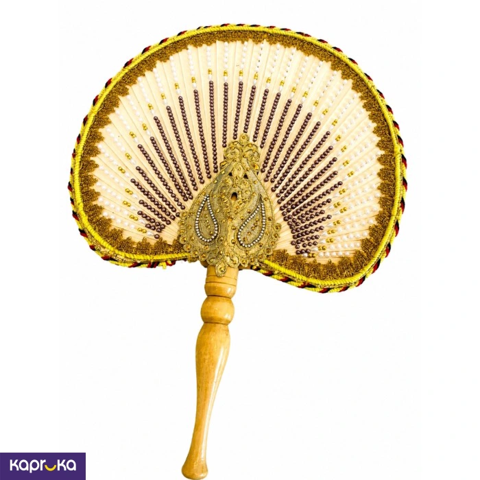 Elegant Pearl And Beadwork Decarative Gold Color Watapatha