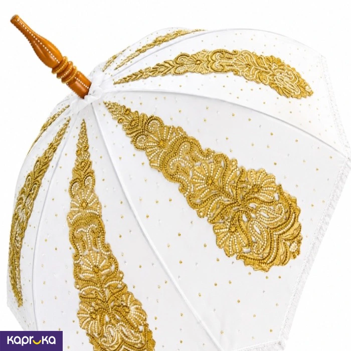 Gold And White Color Pearls Decorative White Muthu Kudaya