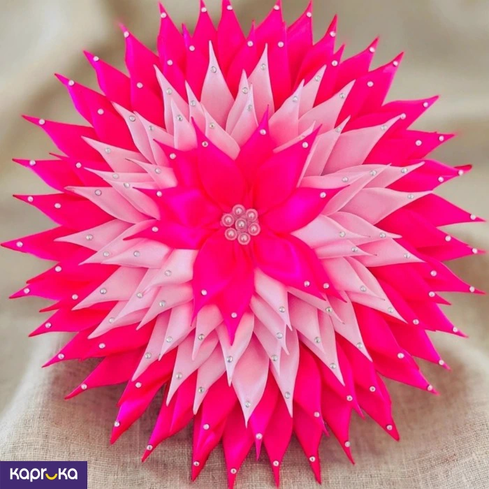 Handmade Puja Flower In Hot Pink And Baby Pink