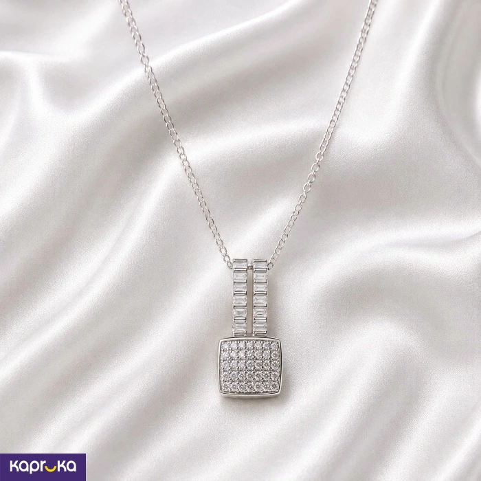 925 Silver Pendant And Chain With Cubic Zirconia