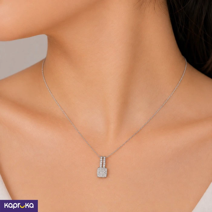 925 Silver Pendant And Chain With Cubic Zirconia