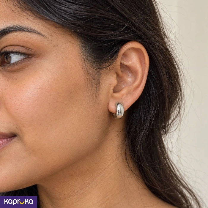 Bold Huggies In Sterling Silver Earrings