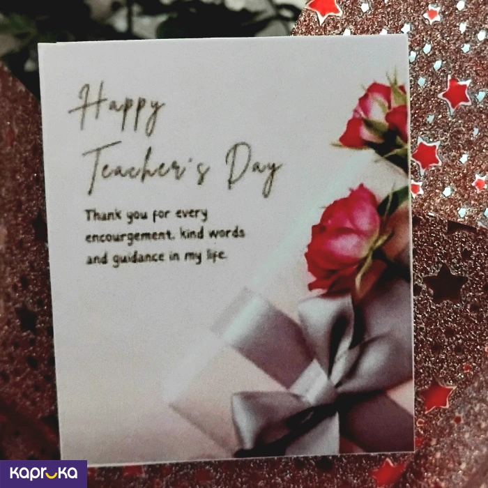Teachers Day Red Baby Rose Plant Gift With Fertiliser
