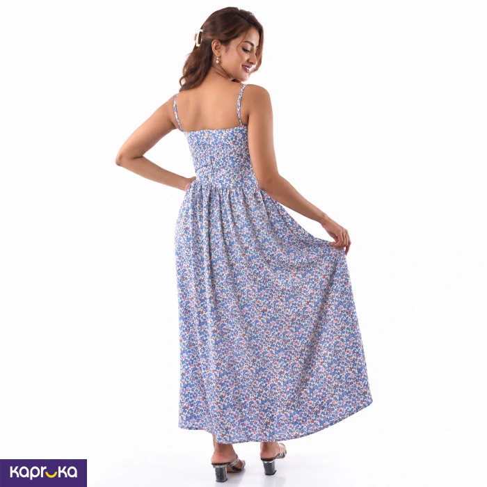 Bleu Blossom Ruched Dress B