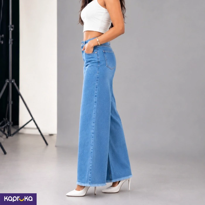 Non Stretch Wide Leg Hem Open Denim
