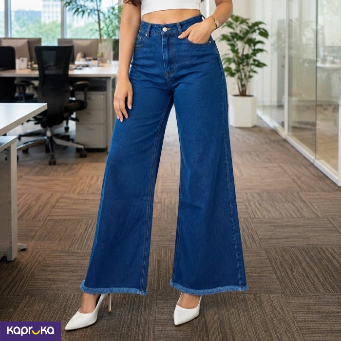 Non Stretch Wide Leg Hem Open Denim