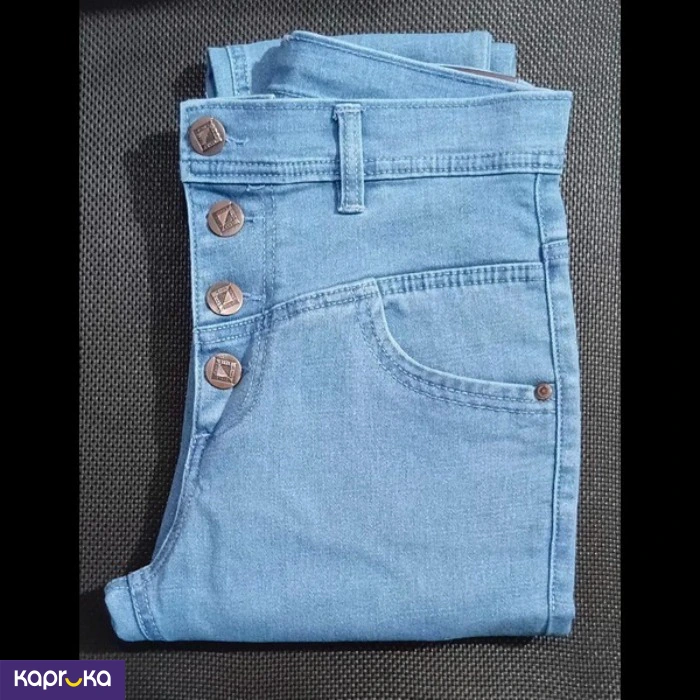 Stretch High Waist 4 Button Pencil Cut Denim