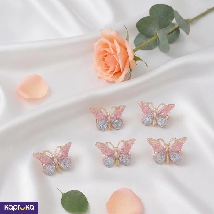 Sparkling Pastel Butterfly Hair Clip Set