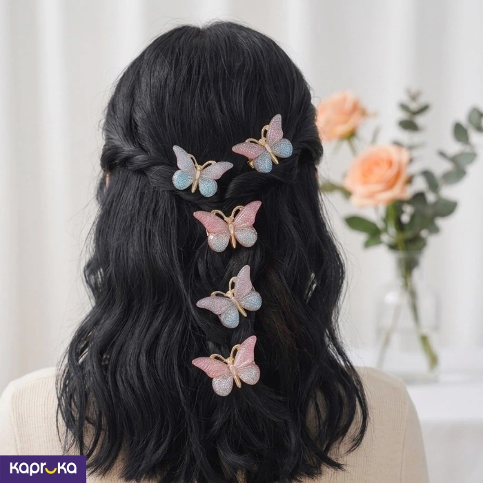 Sparkling Pastel Butterfly Hair Clip Set