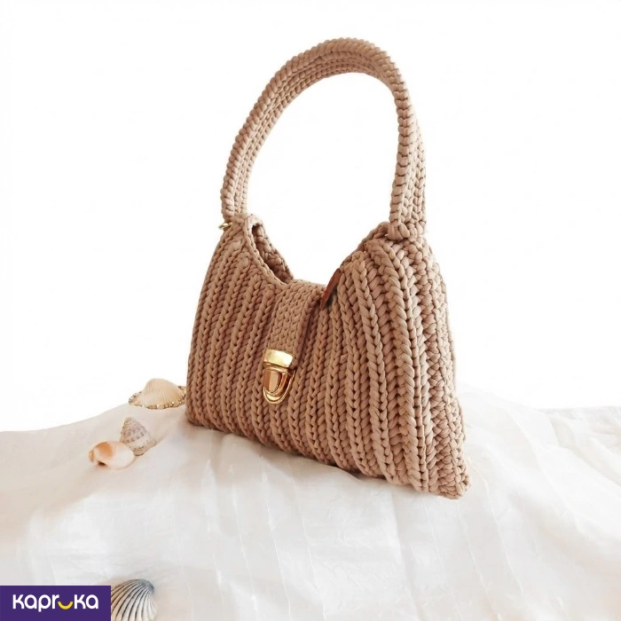 Handcrafted Crochet Noura Shoulder Bag Sand Brown