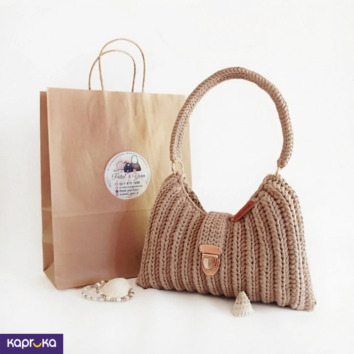 Handcrafted Crochet Noura Shoulder Bag Sand Brown