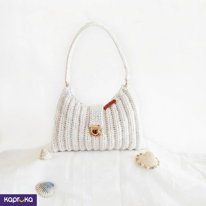 Handcrafted Crochet Noura Shoulder Bag Ivory