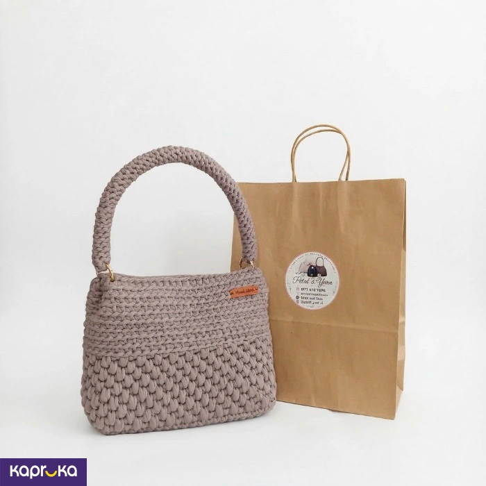 Handcrafted Crochet Sophia Shoulder Bag Smoky Lavender