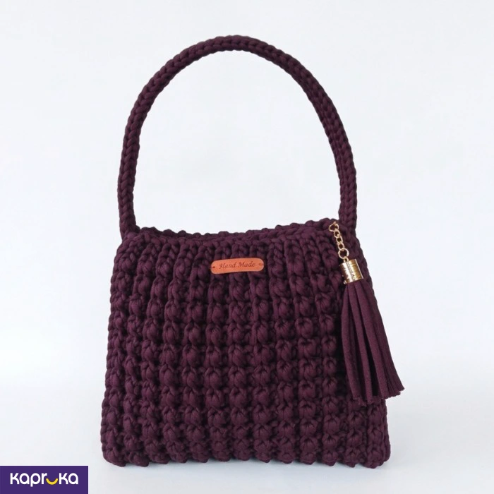 Handcrafted Crochet Estela Bag Grape Wine Color