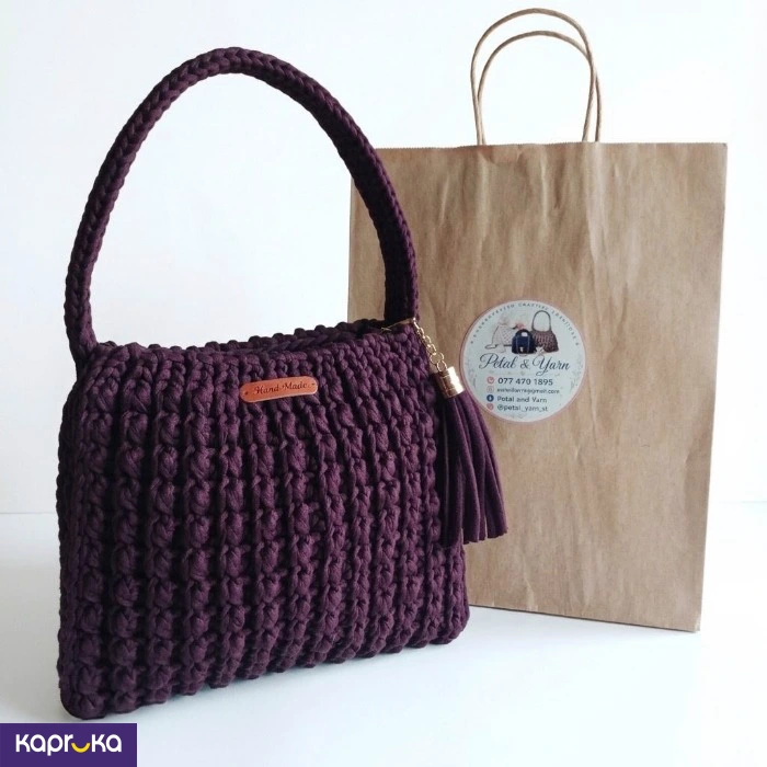Handcrafted Crochet Estela Bag Grape Wine Color