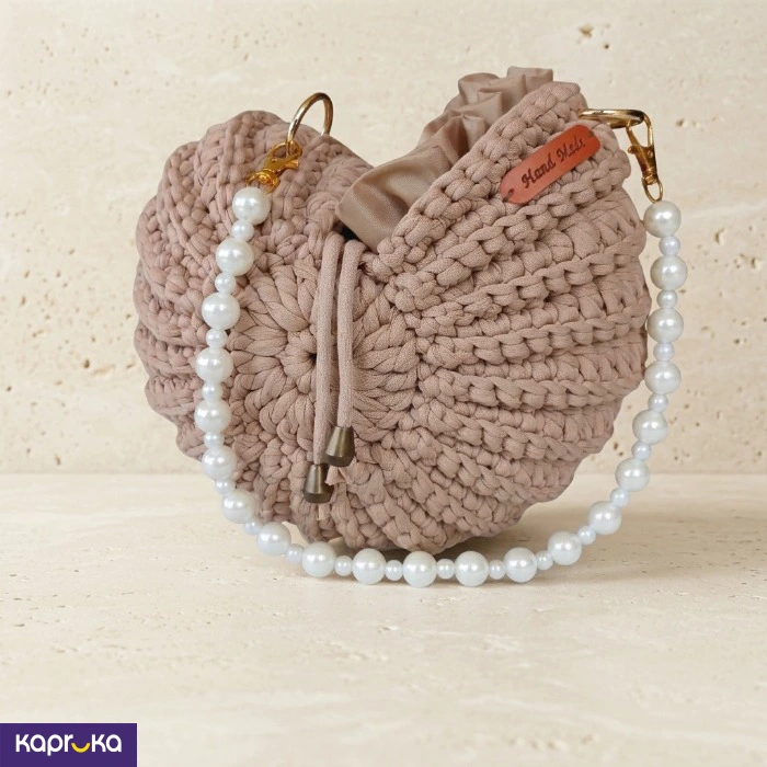 Handcrafted Crochet Shell Bag Warm Beige