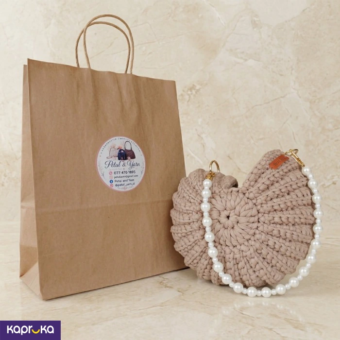 Handcrafted Crochet Shell Bag Warm Beige