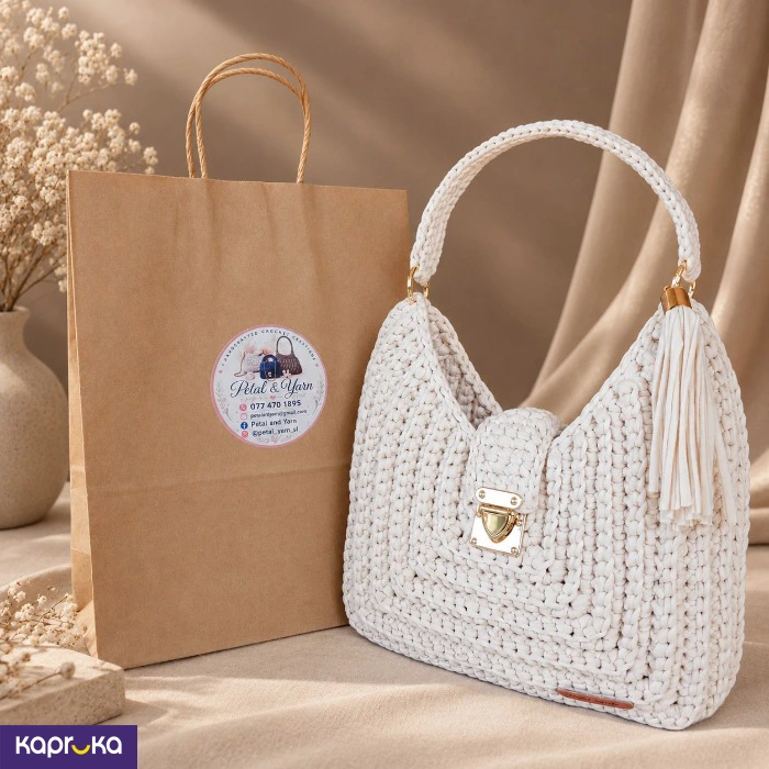Handcrafted Crochet Lia Shoulder Bag Light Cream