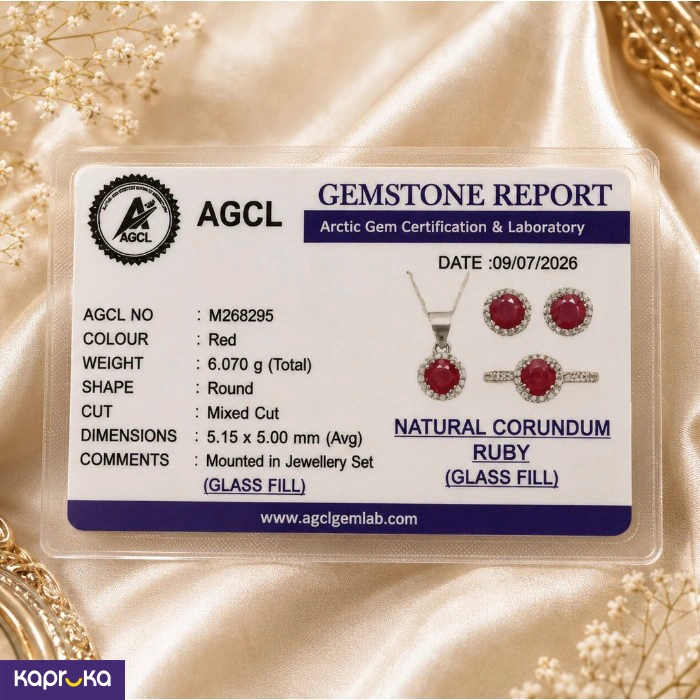Natural Corundum Round Shaped Ruby Set