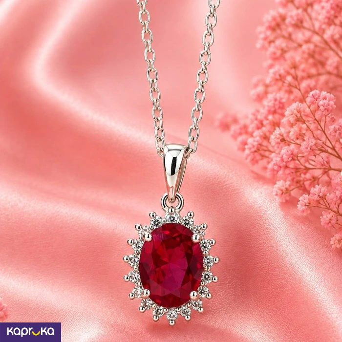 Crimson Bloom Pendent With Chain
