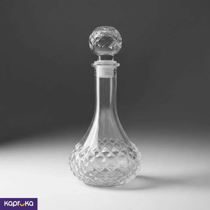 Elegant Cut Glass Whiskey And Wine Decanter With Faceted Stopper