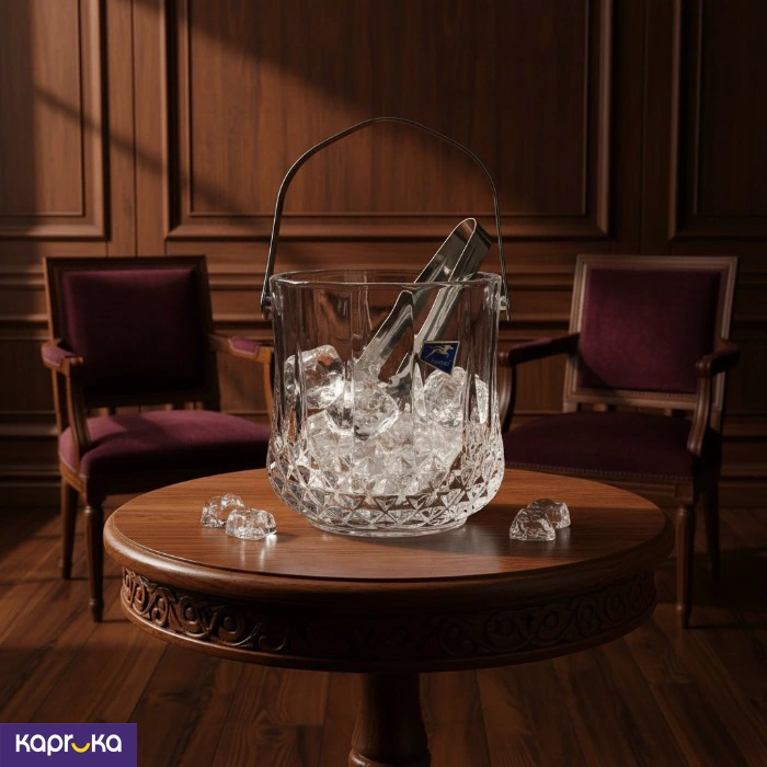 High Quality Diamond Cut Crystal Design Glass Ice Bucket