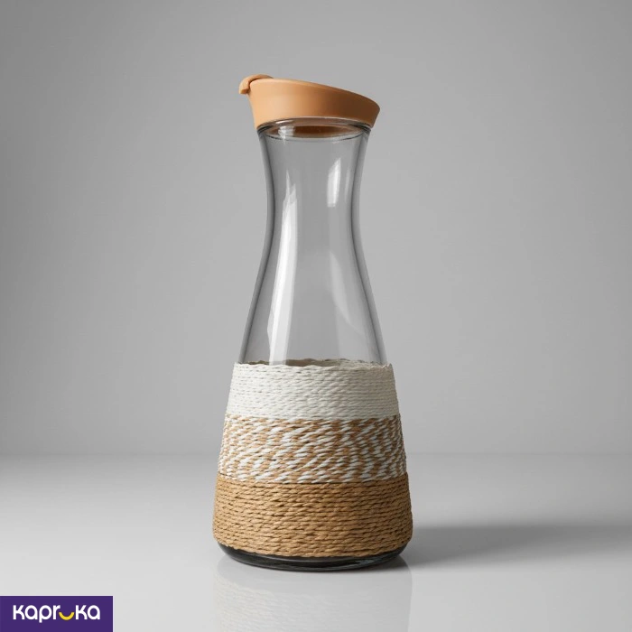 1ltr Glass Juice Jar And Water Carafe With Jute Twine Wrap