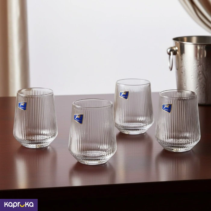G Horse Ribbed High Quality Glass Drinking Cups Set Of 470ml 6pcs Set