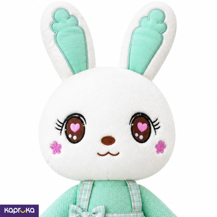 Mint Blossom Bunny Doll Carrot Ear Rabbit Plush In Cute Dress 33 Inches