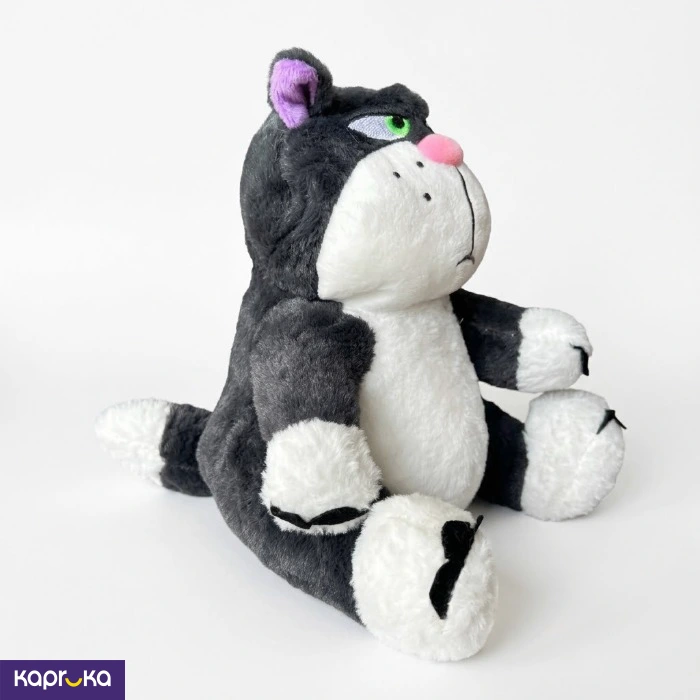 Angry Black And White Cat Plush Toy 8 Inches