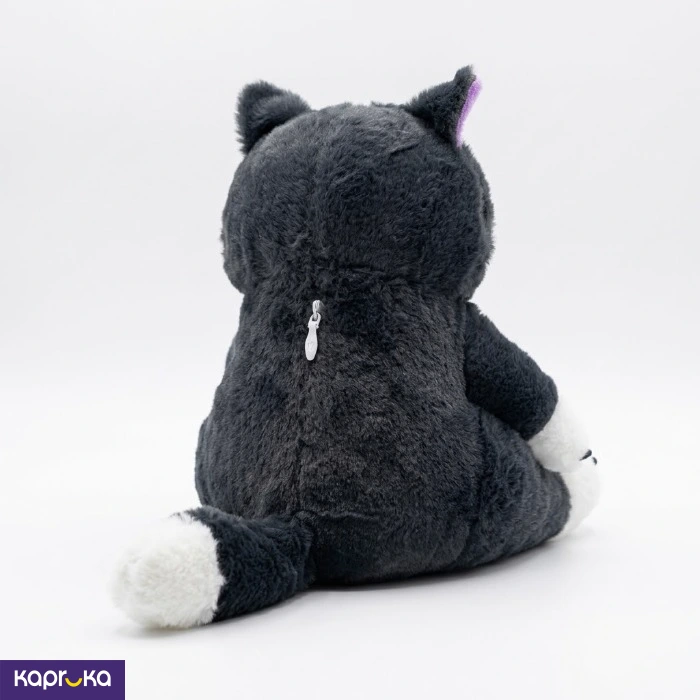 Angry Black And White Cat Plush Toy 8 Inches