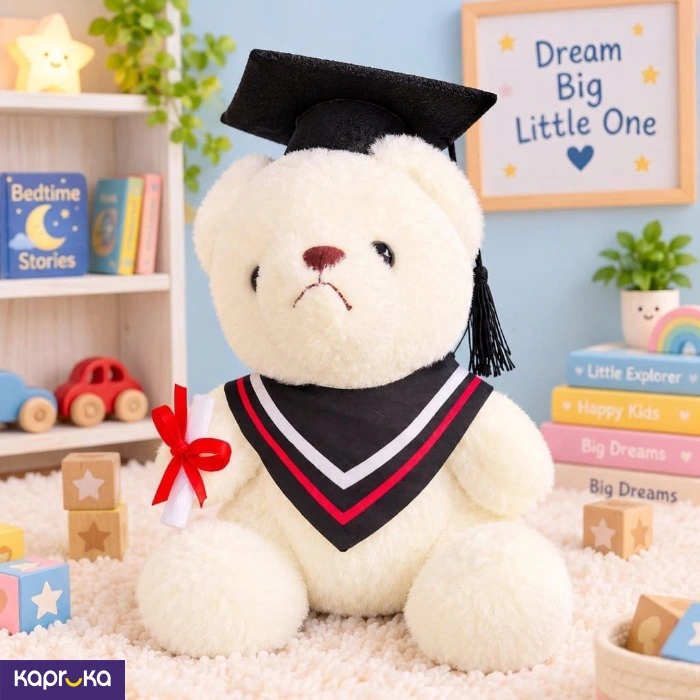 White Graduation Teddy Bear Congratulations Gift 11 Inches