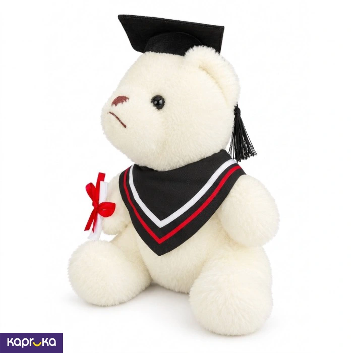 White Graduation Teddy Bear Congratulations Gift 11 Inches