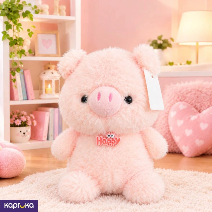 Happy Pink Piggy Plush Toy 8 Inches