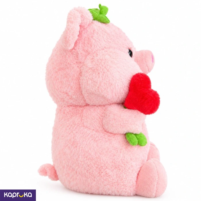 Cute Blossom Heart Piggy Plush Toy 10 Inches