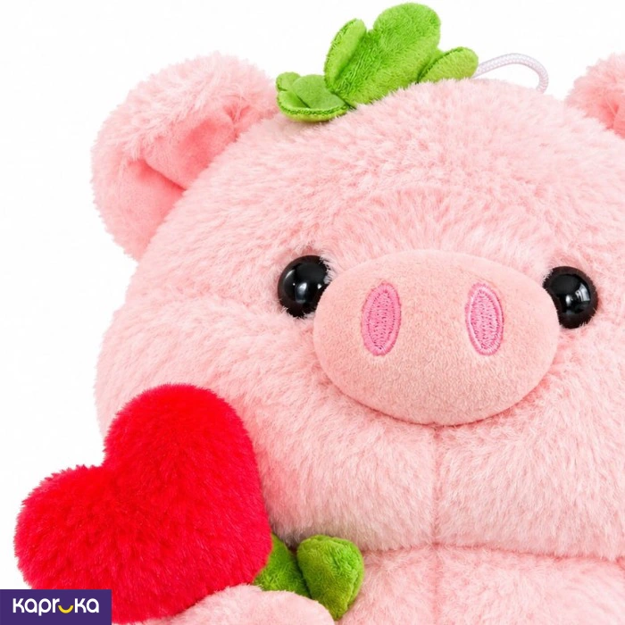Cute Blossom Heart Piggy Plush Toy 10 Inches