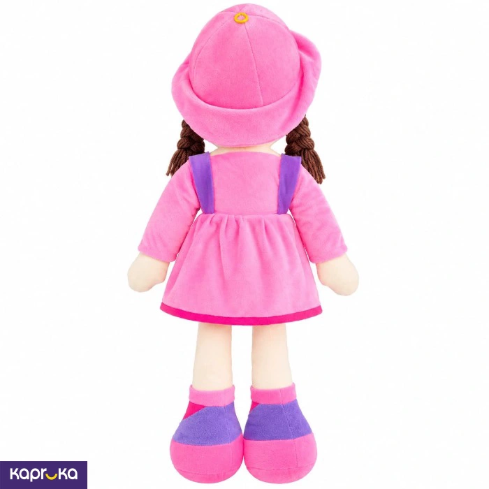 Pink Fashion Rag Doll Soft Plush Doll With Brown Braids 24 Inches