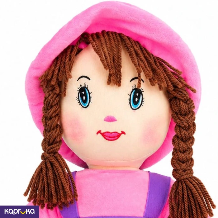 Pink Fashion Rag Doll Soft Plush Doll With Brown Braids 24 Inches