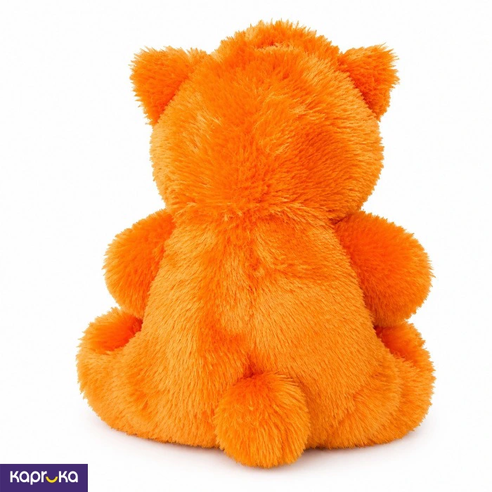 Orange Fluffy Teddy Bear With Ribbon 16 Inches
