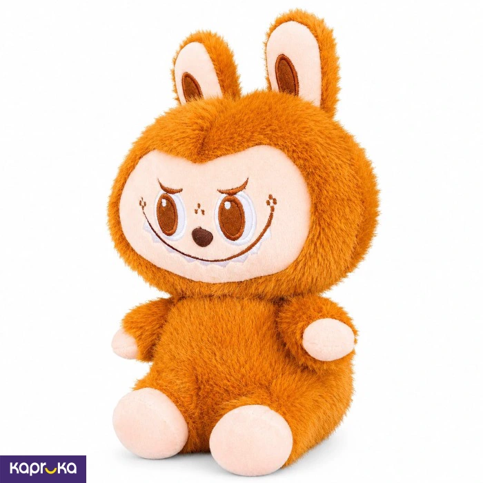 Mischief Plush Bunny Ear Monster Soft Labubu Toy Caramel Brown 11 Inches