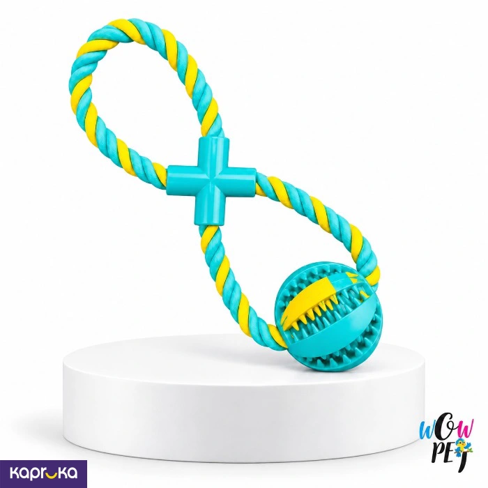 Cotton Rope With Hard Rubber Toy For Dogs