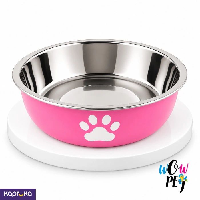 Curry Dish Shaped Medium Size Steel Feeding Bowl