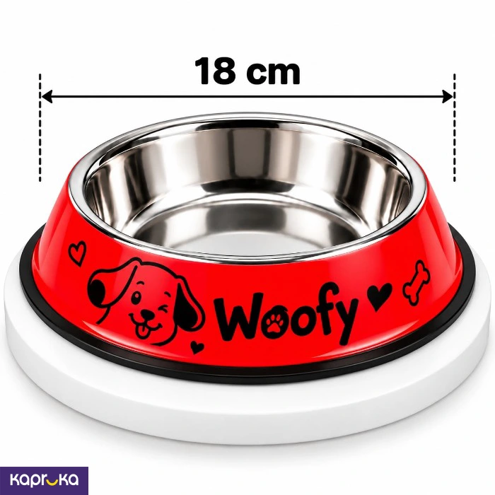 Steel Printed Bowl 18Cm For Dogs And Cats