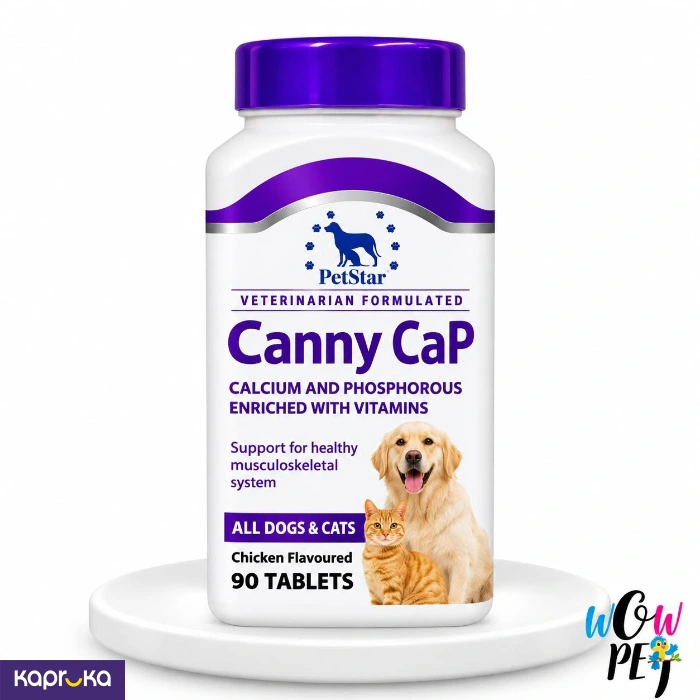 Canny CaP Veterinary Formulated Calcium And Phosphorus Supplement For Dogs And Cats 90 ChickenFlavoured Tablets