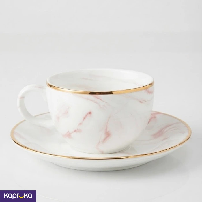 Marble Red 12 Pcs Tea Set