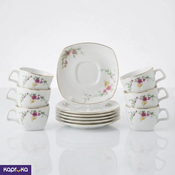 Yellow Butterfly 12 Pcs Tea Set